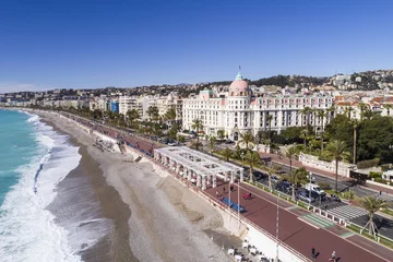 Photo sur Plexiglas Nice Nice, France, Aerial view of promenade des Anglais, Cote d'Azur,