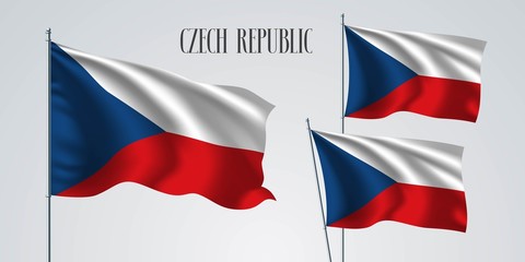 Czech republic flag set of vector illustration