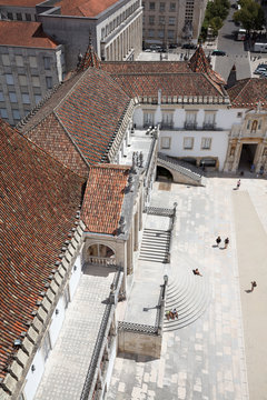 Aerial view of Coimbra University in central Portugal