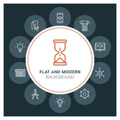 science, education Infographic Circle outline Icons Set. Contains such Icons as  business,  website,  elements,  background,  pattern,  illustration,  banner and more. ..Fully Editable. Pixel Perfect