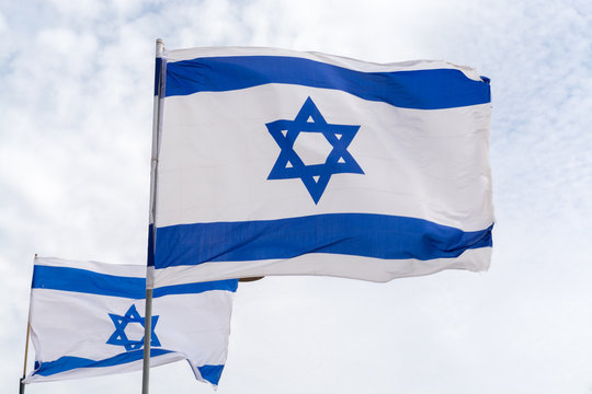 Flag of State of Israel, white-blue with Star of David, Magen David