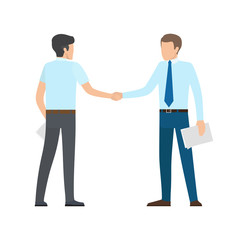 Fototapeta premium People Shaking Hands on Vector Illustration White