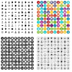 100 career change icons set vector in 4 variant for any web design isolated on white