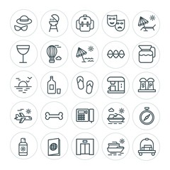 Modern Simple Set of food, hotel, drinks, travel Vector outline Icons. ..Contains such Icons as  east, barbecue,  metal,  wine,  sea,  fun and more on white background. Fully Editable. Pixel Perfect