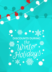 Discounts During Winter Holidays Banner in Frame