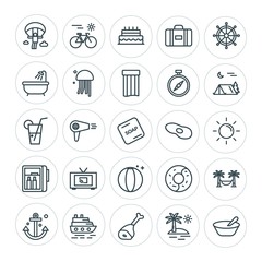 Modern Simple Set of food, hotel, drinks, travel Vector outline Icons. ..Contains such Icons as  vector,  dessert,  paragliding,  food, meat and more on white background. Fully Editable. Pixel Perfect