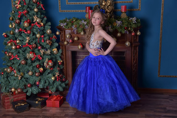 young princess in blue dress