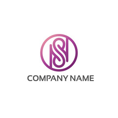 letters sn company logo template