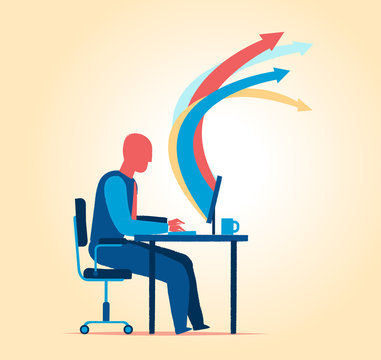 Lavoro alla scrivania in ufficio o da remoto