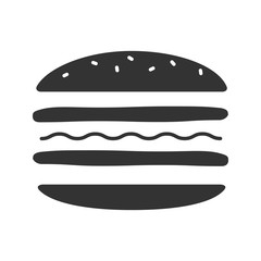Burger cutaway glyph icon