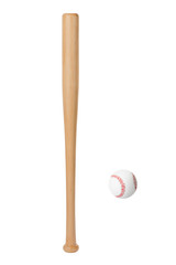 Baseball bat and ball