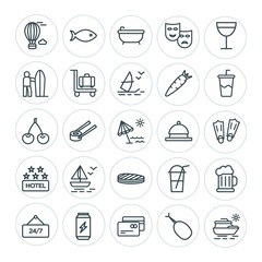 Modern Simple Set of food, hotel, drinks, travel Vector outline Icons. ..Contains such Icons as  energy,  drink, bath,  isolated,  hygiene and more on white background. Fully Editable. Pixel Perfect