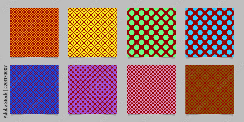 Poster retro abstract seamless polka dot background pattern template set - squared vector collection from c