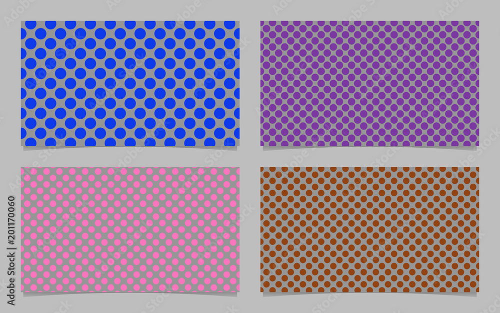 Aufkleber modern abstract dot pattern business card background set - vector corporation graphic with colored c