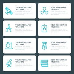 Flat science, education infographic timeline template for presentations, advertising, annual reports