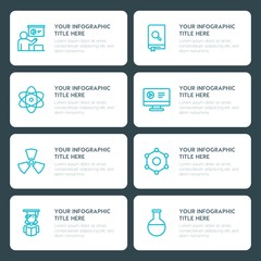 Flat science, education infographic timeline template for presentations, advertising, annual reports