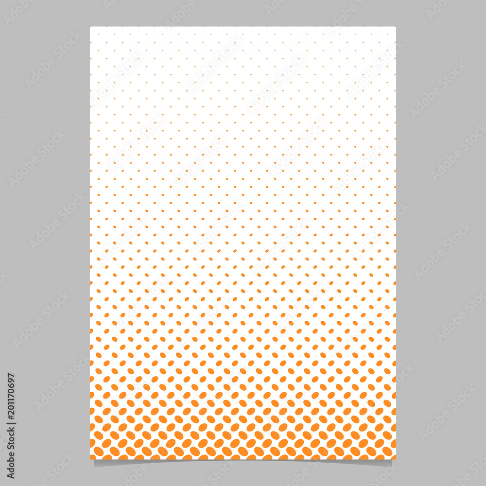 Poster retro abstract halftone ellipse pattern page template - vector flyer background graphic design from 