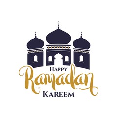 Ramadan Kareem badge or logo or emblem. Ramadan greeting badge. Ramadhan Logo.