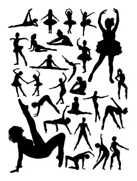 Ballerina detail silhouette. Vector, illustration. Good use for symbol, logo, web icon, mascot, sign, or any design you want.