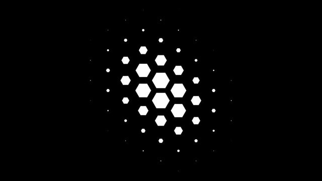 28 hexagones transition masks. Geometric pattern for creative slides changing.