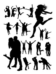 Happy people detail silhouette. Vector, illustration. Good use for symbol, logo, web icon, mascot, sign, or any design you want.