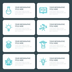 Fototapeta premium Flat science, education infographic timeline template for presentations, advertising, annual reports