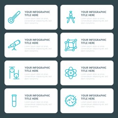 Flat science, education infographic timeline template for presentations, advertising, annual reports