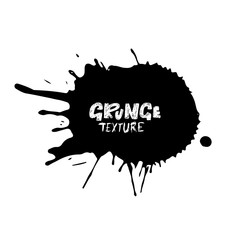 Hand drawn grunge texture. Abstract ink drops background. Black and white grunge illustration. Vector watercolor artwork pattern.