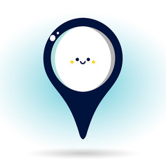 Location icon on the blue background. Vector, illustration, eps 10.