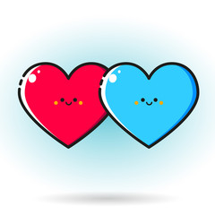 Heart icon on the blue background. Vector, illustration, eps 10.