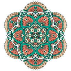 Vector round abstract circle. Mandala style.