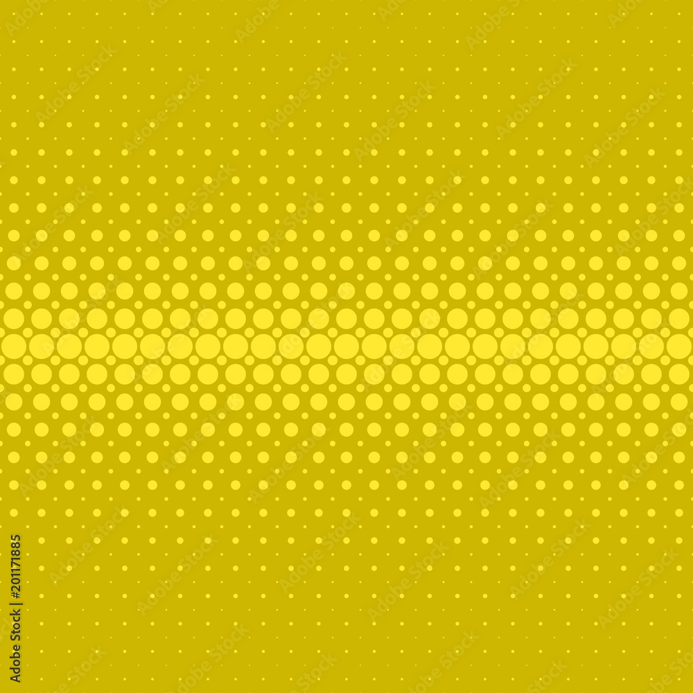 Poster yellow retro abstract halftone dot pattern background - vector graphic design from circles