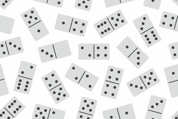 Domino Stones in White Seamless pattern on white background. Board game
