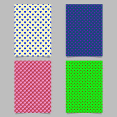 Retro repeating heart pattern brochure background set - love concept vector document graphic