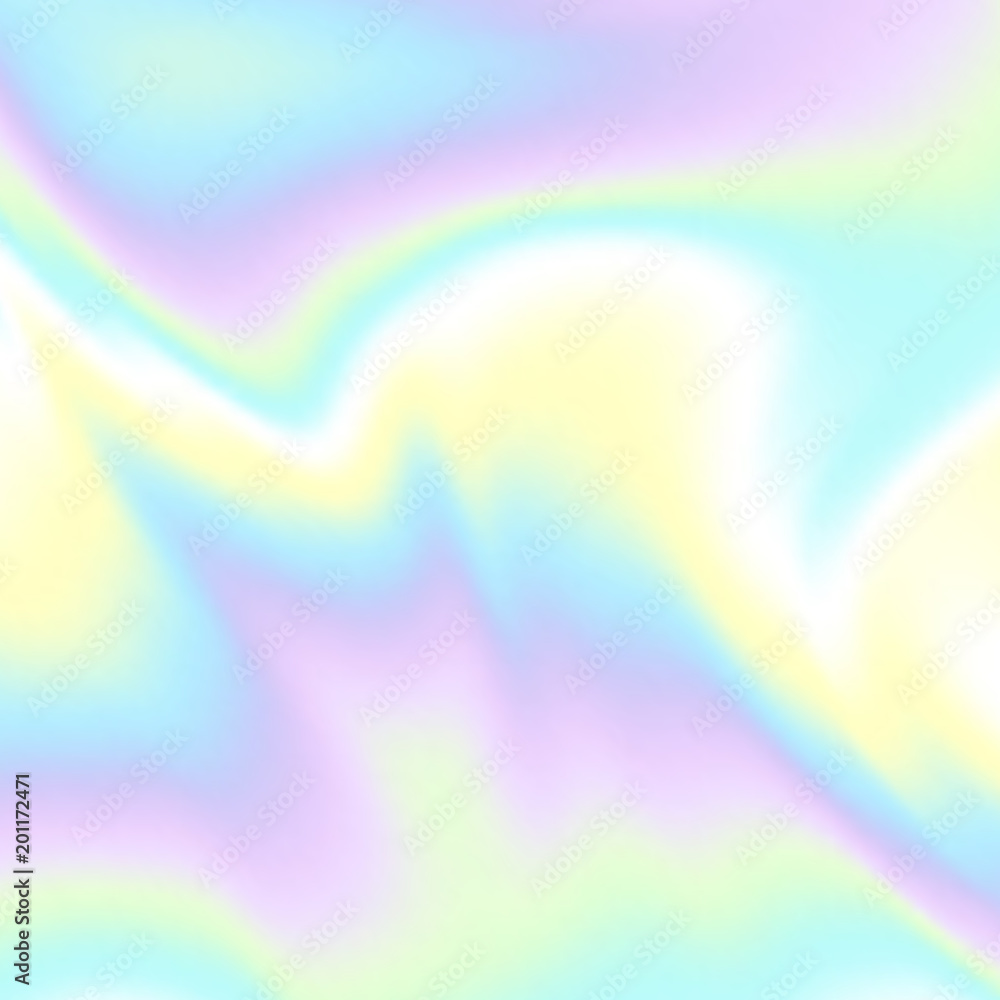 Poster Soft blending abstract gradient background vector. Blur smooth background. Holographic colors. Vector image.
