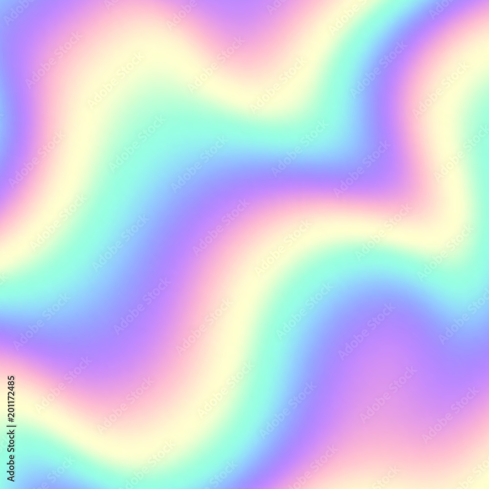 Poster Soft blending abstract gradient background vector. Blur smooth background. Holographic colors. Vector image.