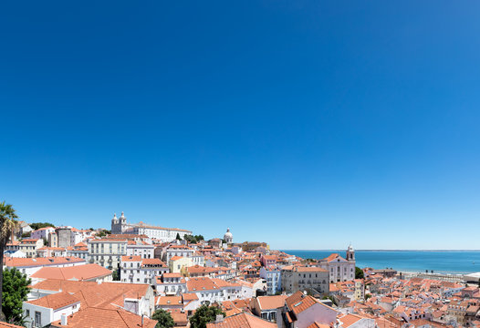 Panoramic of Lisbon downtown Portugal