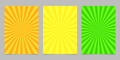 Obraz premium Abstract colored ray burst pattern brochure template set - vector page background designs