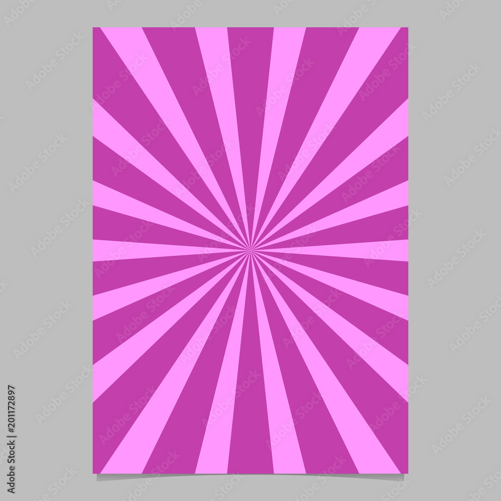 Poster retro abstract ray burst page template - vector brochure background design with radial stripe patter