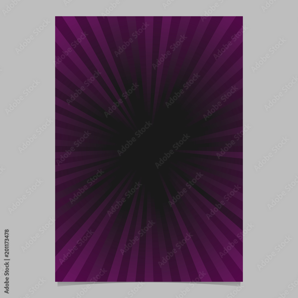 Poster retro abstract ray flyer template - gradient vector brochure background graphic design with radial s