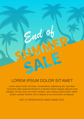 Fototapeta na wymiar End Of Summer Sale banner design template