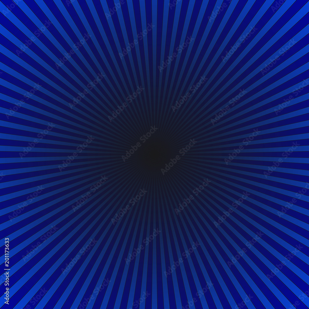 Poster dark blue geometric abstract ray burst background - gradient vector design with radial stripe rays