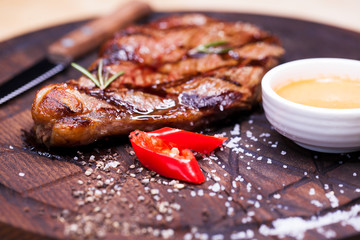 Restaurant dish - beef steak
