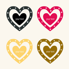 Dog paw sign icon in heart set1