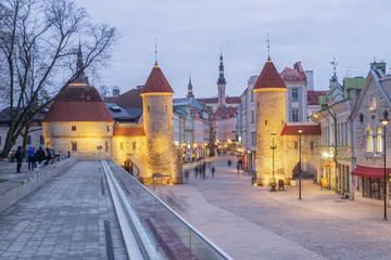 Fototapeta na wymiar Tallinn, Estonia - Famous Landmark Viru Gate