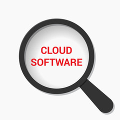 Magnifying Optical Glass With Words Cloud Software