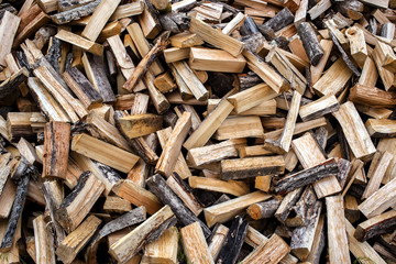 The texture of chopped firewood