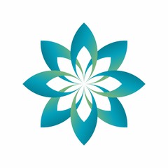 Unique flower gradient logo design in color gradations