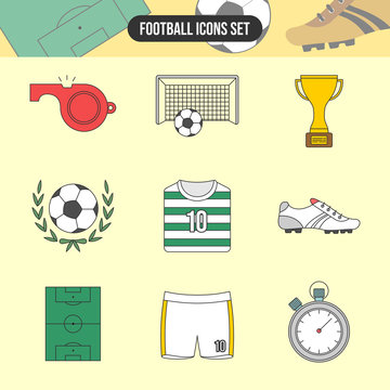 Football And Soccer Icon Set