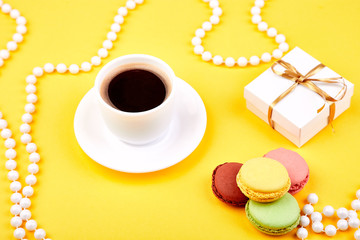 Sweet Dessert macaroon, coffee, gifts